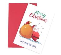 Fukaisu Tarjeta Felicitación Navidad con Sobre, Tarjetas Divertidas Feliz Navidad Felices Fiestas Tarjeta Regalo Decoración para Familia Amigos Compañeros Profesores Empleados Jefes (Santa Claus)