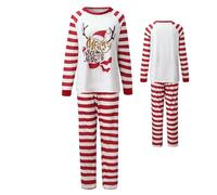 Fukamou Conjunto de Pijama de Rayas Rojas, Lindos Pijamas a Rayas Familiares a Juego, Trajes Familiares a Juego para Vacaciones, Pijamas navideños a Rayas para Mujeres, niños, Adultos, Hombres