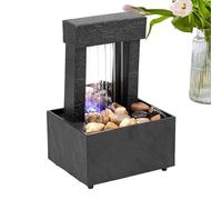 Fukamou Fuente De Cascada Interior,Fuente De Agua De Mesa - Fuente de Mesa con Elemento acuático de relajación,Fuente de Escritorio de meditación Zen Feng Shui para decoración de Espacios Interiores