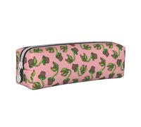 FUkker Bolsa para Lápices, Bolsa De Almacenamiento De Papelería para Oficina, Bolsa De Cuero con Cremallera, Bolsa De Papelería con Planta Carnívora En Maceta