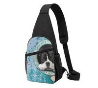 FUkker Bolso bandolera, bolso cruzado en el pecho, bolso en diagonal para viajes, senderismo, pecho, mochila, cinturón, unisex,terrier de boston