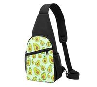 FUkker Bolso bandolera, bolso cruzado en el pecho, bolso en diagonal para viajes, senderismo, pecho, mochila, cinturón, unisex,Lindo aguacate impreso.