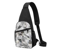 FUkker Bolso bandolera, bolso cruzado en el pecho, bolso en diagonal para viajes, senderismo, pecho, mochila, cinturón, unisex,Cristal estilo textura de diamante