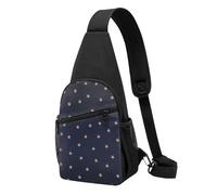 FUkker Bolso bandolera, bolso cruzado en el pecho, bolso en diagonal para viajes, senderismo, pecho, mochila, cinturón, unisex,Estrellas brillantes rosadas azul oscuro y oro rosa estrelladas