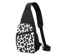 FUkker Bolso bandolera, bolso cruzado en el pecho, bolso en diagonal para viajes, senderismo, pecho, mochila, cinturón, unisex,Patrón Sin Fisuras Con Vaca Manchada