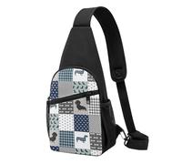 FUkker Bolso bandolera, bolso cruzado en el pecho, bolso en diagonal para viajes, senderismo, pecho, mochila, cinturón, unisex,Dachshund mascota raza de perro silueta negro y fuego