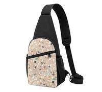 FUkker Bolso bandolera, bolso cruzado en el pecho, bolso en diagonal para viajes, senderismo, pecho, mochila, cinturón, unisex,Piedra Natural Terrazo