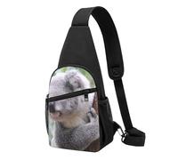 FUkker Bolso bandolera, bolso cruzado en el pecho, bolso en diagonal para viajes, senderismo, pecho, mochila, cinturón, unisex,Koala en rama