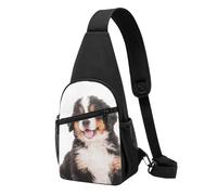 FUkker Bolso bandolera, bolso cruzado en el pecho, bolso en diagonal para viajes, senderismo, pecho, mochila, cinturón, unisex,Perro de montaña de Bernese