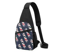 FUkker Bolso bandolera, bolso cruzado en el pecho, bolso en diagonal para viajes, senderismo, pecho, mochila, cinturón, unisex,Bandera de poste de barbero vintage