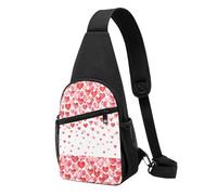 FUkker Bolso bandolera, bolso cruzado en el pecho, bolso en diagonal para viajes, senderismo, pecho, mochila, cinturón, unisex,Imprimir Corazones Rojos Cayendo