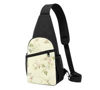 FUkker Bolso bandolera, bolso cruzado en el pecho, bolso en diagonal para viajes, senderismo, pecho, mochila, cinturón, unisex,flores