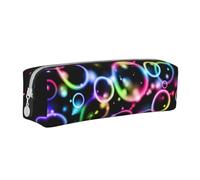 FUkker Estuche para lápices, Estuche de Cuero para lápices, Estuche para lápices, Organizador de papelería, Estuche para lápices, Burbujas Arcoiris