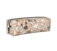 FUkker Estuche para lápices, Estuche de Cuero para lápices, Estuche para lápices, Organizador de papelería, Estuche para lápices, Piedra Natural Terrazo