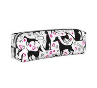 FUkker Estuche para lápices, Estuche de Cuero para lápices, Estuche para lápices, Organizador de papelería, Estuche para lápices, Galgos y corazón de Pata