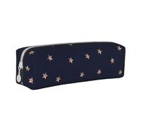 FUkker Estuche para lápices, Estuche de Cuero para lápices, Estuche para lápices, Organizador de papelería, Estuche para lápices, Estrellas Brillantes Rosadas Azul Oscuro y Oro Rosa estrelladas