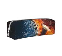 FUkker Estuche para lápices, Estuche de Cuero para lápices, Estuche para lápices, Organizador de papelería, Estuche para lápices, Saxofón en Fuego y Agua.