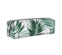 FUkker Estuche para lápices, Estuche de Cuero para lápices, Estuche para lápices, Organizador de papelería, Estuche para lápices, Selva Tropical, Patrón Sin Costuras con Hojas De Palma