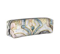 FUkker Estuche para lápices, Estuche de Cuero para lápices, Estuche para lápices, Organizador de papelería, Estuche para lápices, Azulejos Art Déco de mármol con patrón de Pasteles Suaves