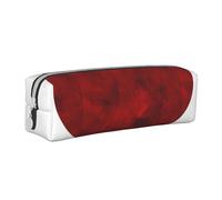 FUkker Estuche para lápices, Estuche de Cuero para lápices, Estuche para lápices, Organizador de papelería, Estuche para lápices, Corazón Rojo Rubí