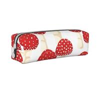FUkker Estuche para lápices, Estuche de Cuero para lápices, Estuche para lápices, Organizador de papelería, Estuche para lápices, Hongos Rojos del agárico de Mosca