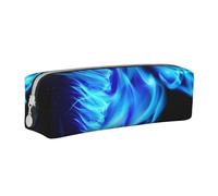 FUkker Estuche para lápices, Estuche de Cuero para lápices, Estuche para lápices, Organizador de papelería, Estuche para lápices, Caballo de Fuego Azul