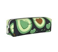 FUkker Estuche para lápices, Estuche de Cuero para lápices, Estuche para lápices, Organizador de papelería, Estuche para lápices, Corazón De Aguacate De Patrones Sin Fisuras Lindo