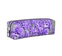 FUkker Estuche para lápices, Estuche de Cuero para lápices, Estuche para lápices, Organizador de papelería, Estuche para lápices, Lavanda Púrpura Impresa