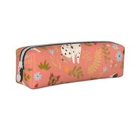 FUkker Estuche para lápices, Estuche de Cuero para lápices, Estuche para lápices, Organizador de papelería, Estuche para lápices, Dálmatas Jugando
