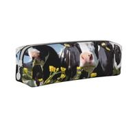 FUkker Estuche para lápices, Estuche de Cuero para lápices, Estuche para lápices, Organizador de papelería, Estuche para lápices, Vacas Blancas Negras
