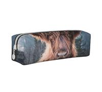FUkker Estuche para lápices, Estuche de Cuero para lápices, Estuche para lápices, Organizador de papelería, Estuche para lápices, Hermoso Ganado de Las Tierras Altas