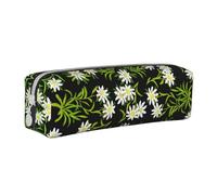 FUkker Estuche para lápices, Estuche de Cuero para lápices, Estuche para lápices, Organizador de papelería, Estuche para lápices, Edelweiss Alpina Suiza Floral