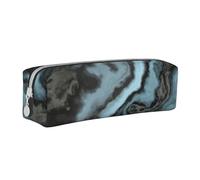 FUkker Estuche para lápices, Estuche de Cuero para lápices, Estuche para lápices, Organizador de papelería, Estuche para lápices, Granito Verde Azulado Oscuro