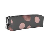 FUkker Estuche para lápices, Estuche de Cuero para lápices, Estuche para lápices, Organizador de papelería, Estuche para lápices, Elegantes círculos Negros Rosas Falsos