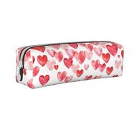 FUkker Estuche para lápices, Estuche de Cuero para lápices, Estuche para lápices, Organizador de papelería, Estuche para lápices, Imprimir Corazones Rojos Cayendo