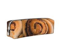 FUkker Estuche para lápices, Estuche de Cuero para lápices, Estuche para lápices, Organizador de papelería, Estuche para lápices, Delicioso patrón de Pan de Rollos de Canela