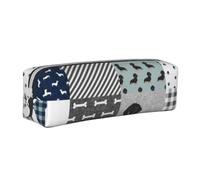 FUkker Estuche para lápices, Estuche de Cuero para lápices, Estuche para lápices, Organizador de papelería, Estuche para lápices, Dachshund Mascota Raza de Perro Silueta Negro y Fuego