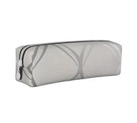 FUkker Estuche para lápices, Estuche de Cuero para lápices, Estuche para lápices, Organizador de papelería, Estuche para lápices, Ola Geométrico Gris Plata