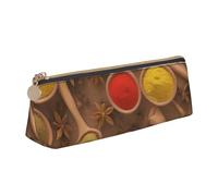 FUkker Estuche para lápices, Estuche para lápices Triangular, Estuche para lápices portátil, Estuche de Cuero para Oficina Escolar,Condimentos Imprimir