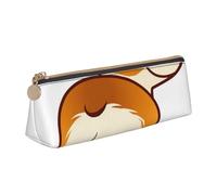 FUkker Estuche para lápices, Estuche para lápices Triangular, Estuche para lápices portátil, Estuche de Cuero para Oficina Escolar,Corgi Perro Gracioso Trasero