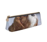 FUkker Estuche para lápices, Estuche para lápices Triangular, Estuche para lápices portátil, Estuche de Cuero para Oficina Escolar,Cara del Cavalier King Charles Spaniel