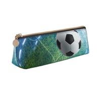 FUkker Estuche para lápices, Estuche para lápices Triangular, Estuche para lápices portátil, Estuche de Cuero para Oficina Escolar,Balón Deportivo de fútbol Impreso.