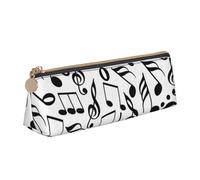 FUkker Estuche para lápices, Estuche para lápices Triangular, Estuche para lápices portátil, Estuche de Cuero para Oficina Escolar,Notas Musicales con Clave