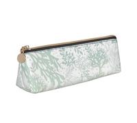 FUkker Estuche para lápices, Estuche para lápices Triangular, Estuche para lápices portátil, Estuche de Cuero para Oficina Escolar,Alga Verde mar Azul