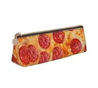 FUkker Estuche para lápices, Estuche para lápices Triangular, Estuche para lápices portátil, Estuche de Cuero para Oficina Escolar,Pizza de peperoni Modelo 3D