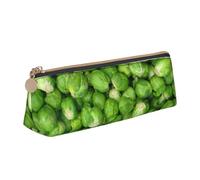 FUkker Estuche para lápices, Estuche para lápices Triangular, Estuche para lápices portátil, Estuche de Cuero para Oficina Escolar,Vegetales Verdes
