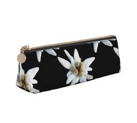 FUkker Estuche para lápices, Estuche para lápices Triangular, Estuche para lápices portátil, Estuche de Cuero para Oficina Escolar,Leontopodio Edelweiss