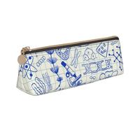 FUkker Estuche para lápices, Estuche para lápices Triangular, Estuche para lápices portátil, Estuche de Cuero para Oficina Escolar,Dibujos De Biología En El Corazón