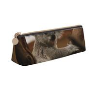 FUkker Estuche para lápices, Estuche para lápices Triangular, Estuche para lápices portátil, Estuche de Cuero para Oficina Escolar,Lindo Koala en el árbol