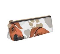 FUkker Estuche para lápices, Estuche para lápices Triangular, Estuche para lápices portátil, Estuche de Cuero para Oficina Escolar,Ridgeback de Rodesia con Amor